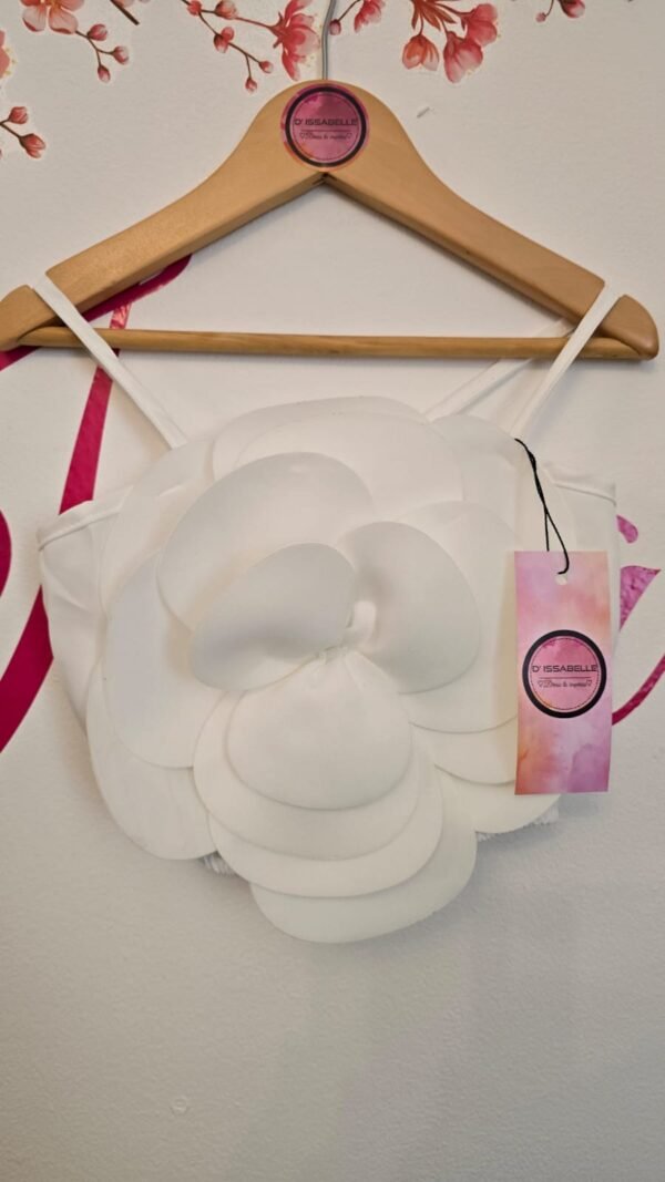 girl flower white top