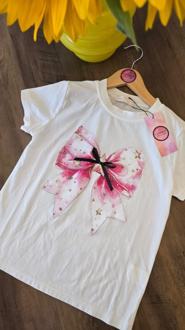 GIRL WHITE T-SHIRT WITH BOW