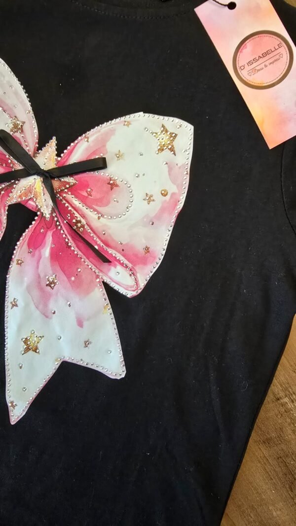 GIRL BLACK T-SHIRT WITH BOW - Image 2