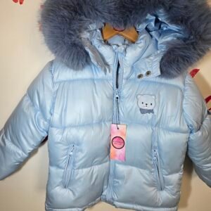 GIRL BLUE JACKET WITH WHITE FUR