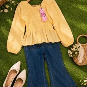 Girl yellow outfit