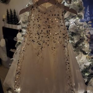 GIRL OUTFIT SEQUIN PARTY DRESS & BOW