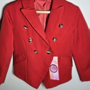 GIRL RED BLAZER WITH GOLDEN BUTTONS