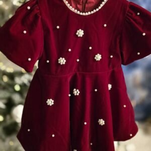 CHRISTMAS OUTFIT VELVET DRESS & HEADBAND