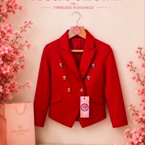 GIRL RED BLAZER WITH GOLDEN BUTTONS