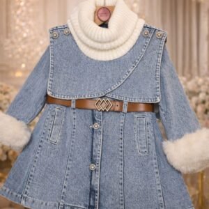 GIRL DENIM COAT 3 PCS OUTFIT