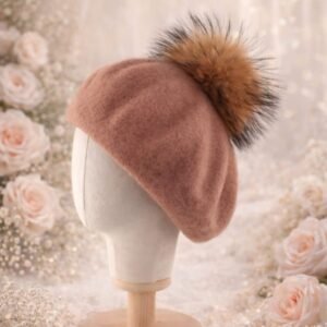 GIRL REAL FUR BEIGE BERET