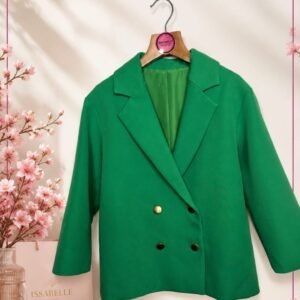 GIRL GREEN BLAZER GOLDEN BUTTONS