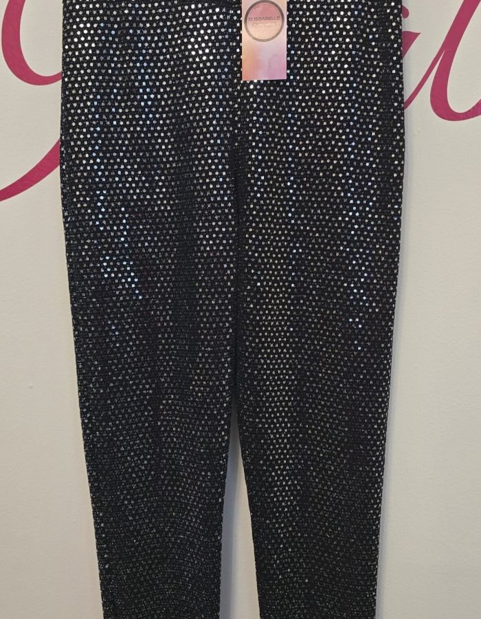 Girl sequins black leggings