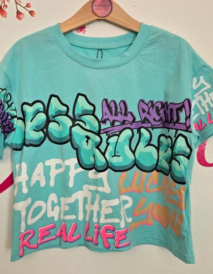 blue t-shirt graffiti top