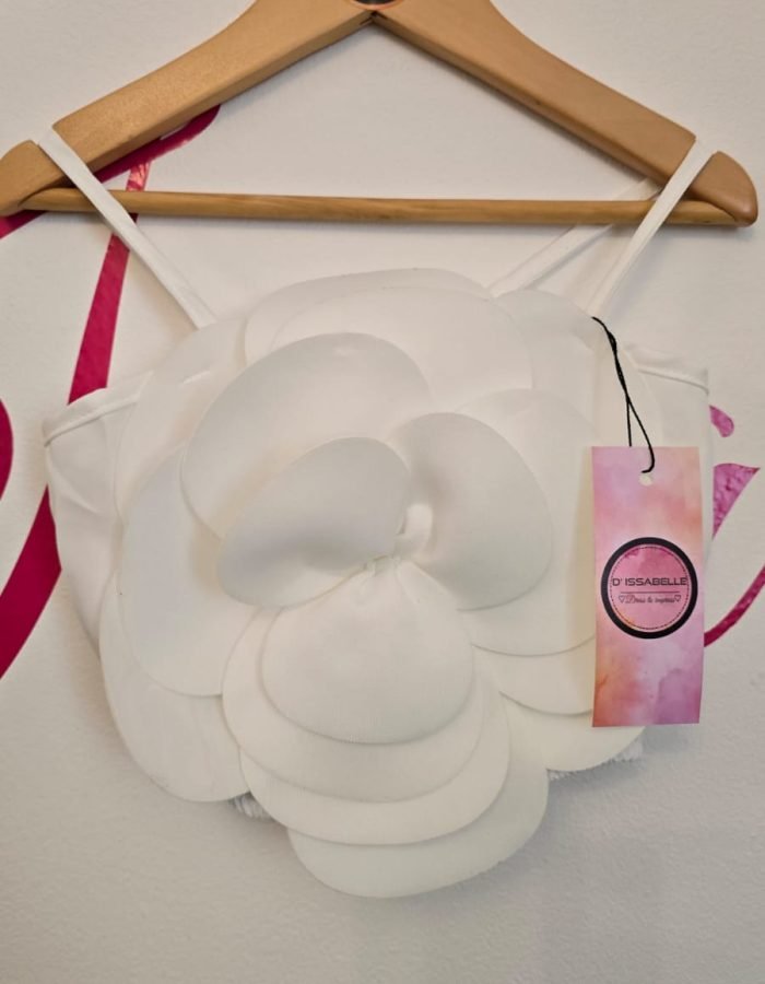 girl flower white top