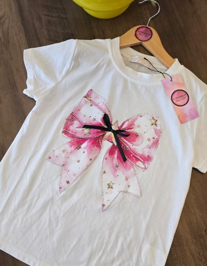 GIRL WHITE T-SHIRT WITH BOW