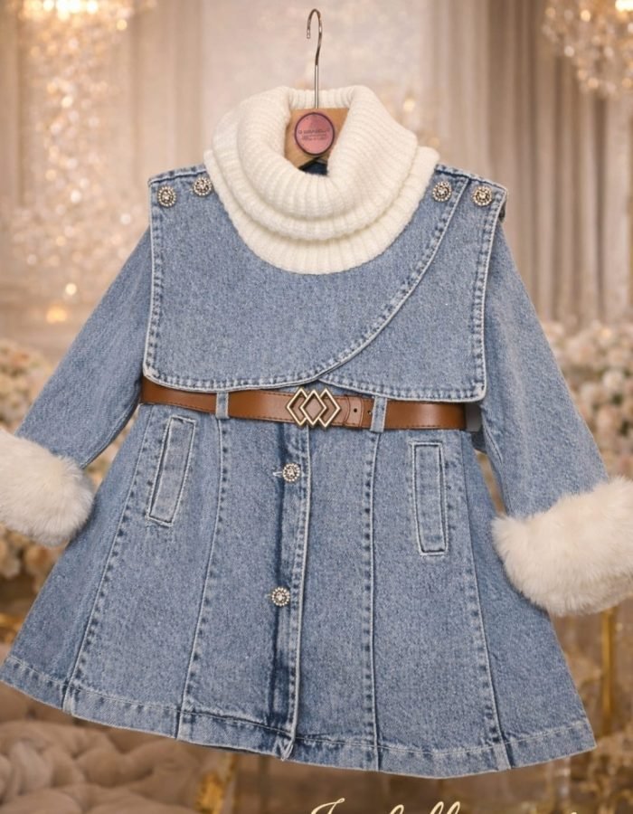 GIRL DENIM COAT 3 PCS OUTFIT
