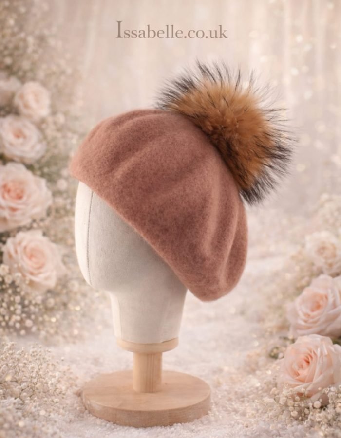 GIRL REAL FUR BEIGE BERET