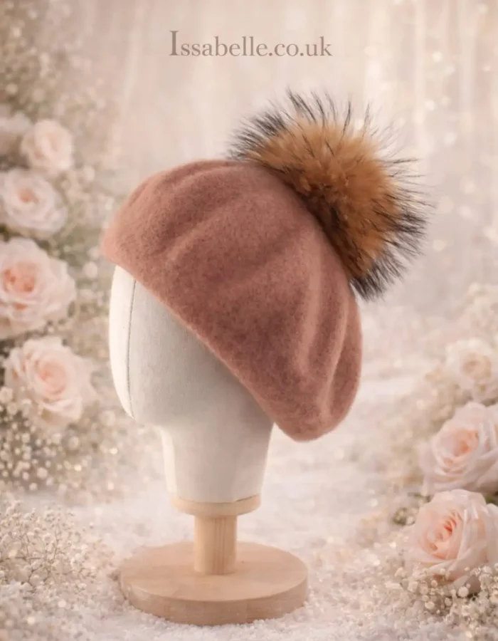 GIRL REAL FUR BEIGE BERET