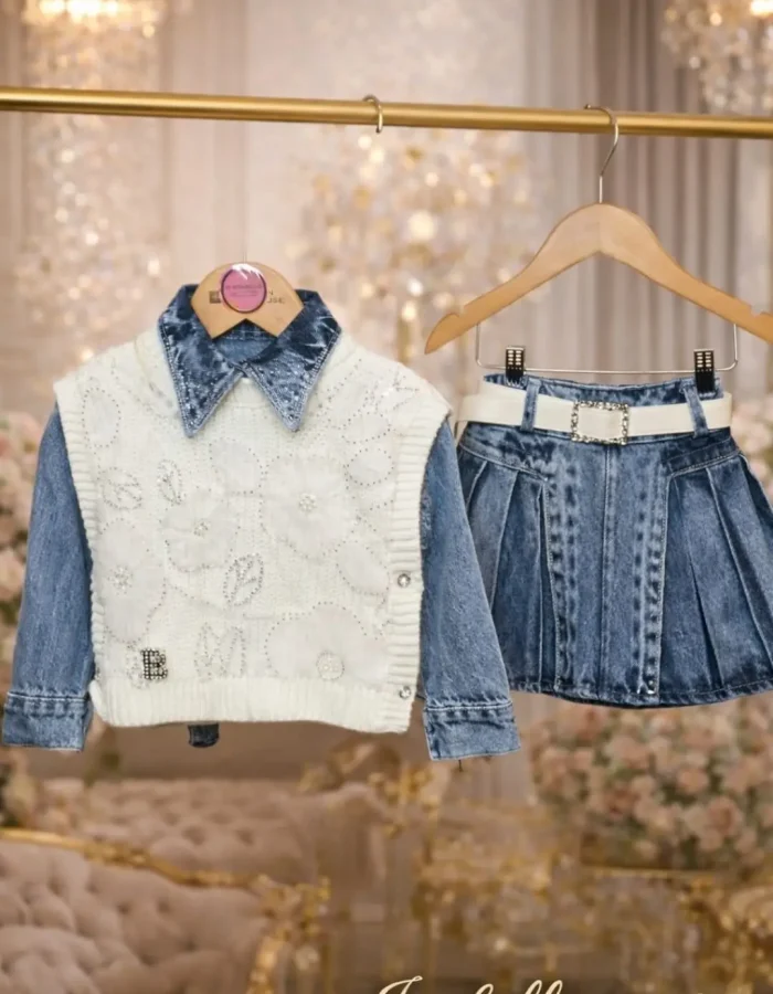 GIRL DENIM OUTFIT 4 PCS