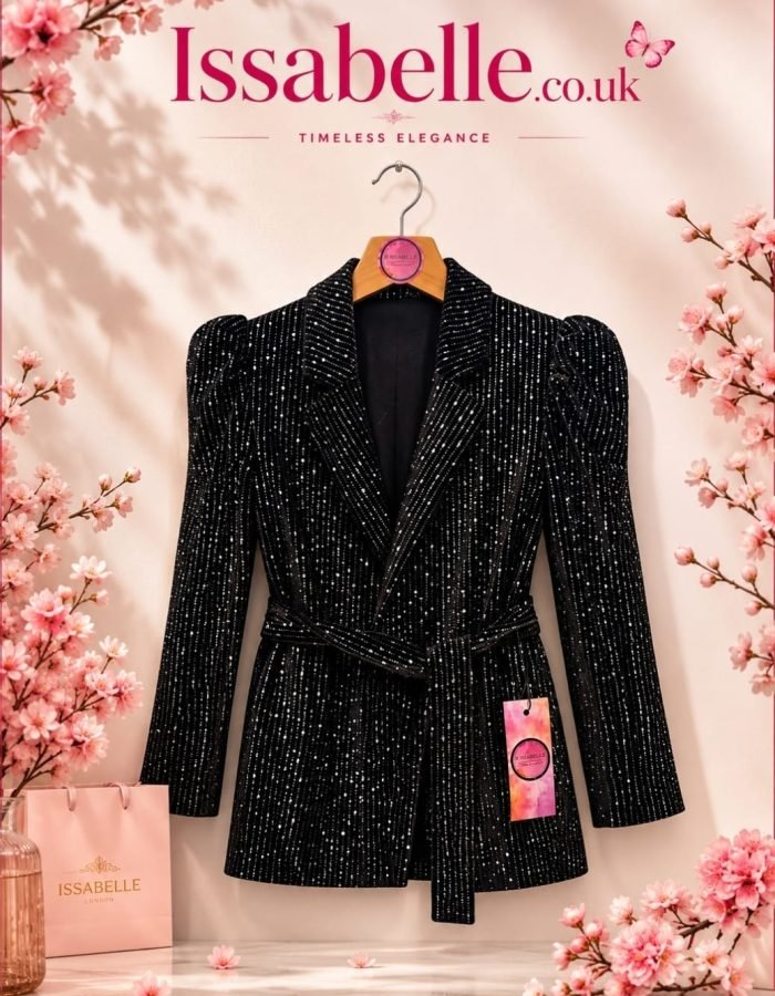 Girl velvet metallic black blazer