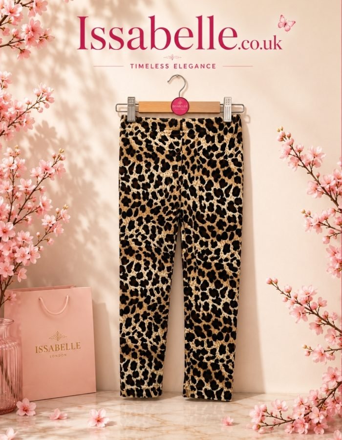 Girl Velvet Leopard Leggings